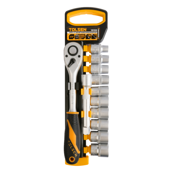 12pcs 1/2" Ratchet Handle with Socket Set (Industrial)